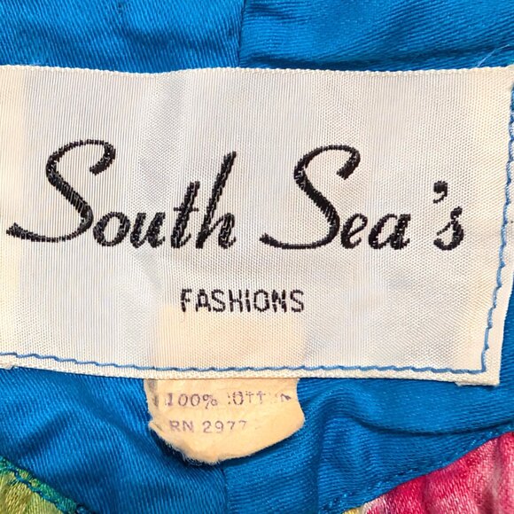 Vintage South Seas Womens Sz L? Bright Floral Aloha Sleeveless Cotton Maxi Dress - Picture 11 of 11